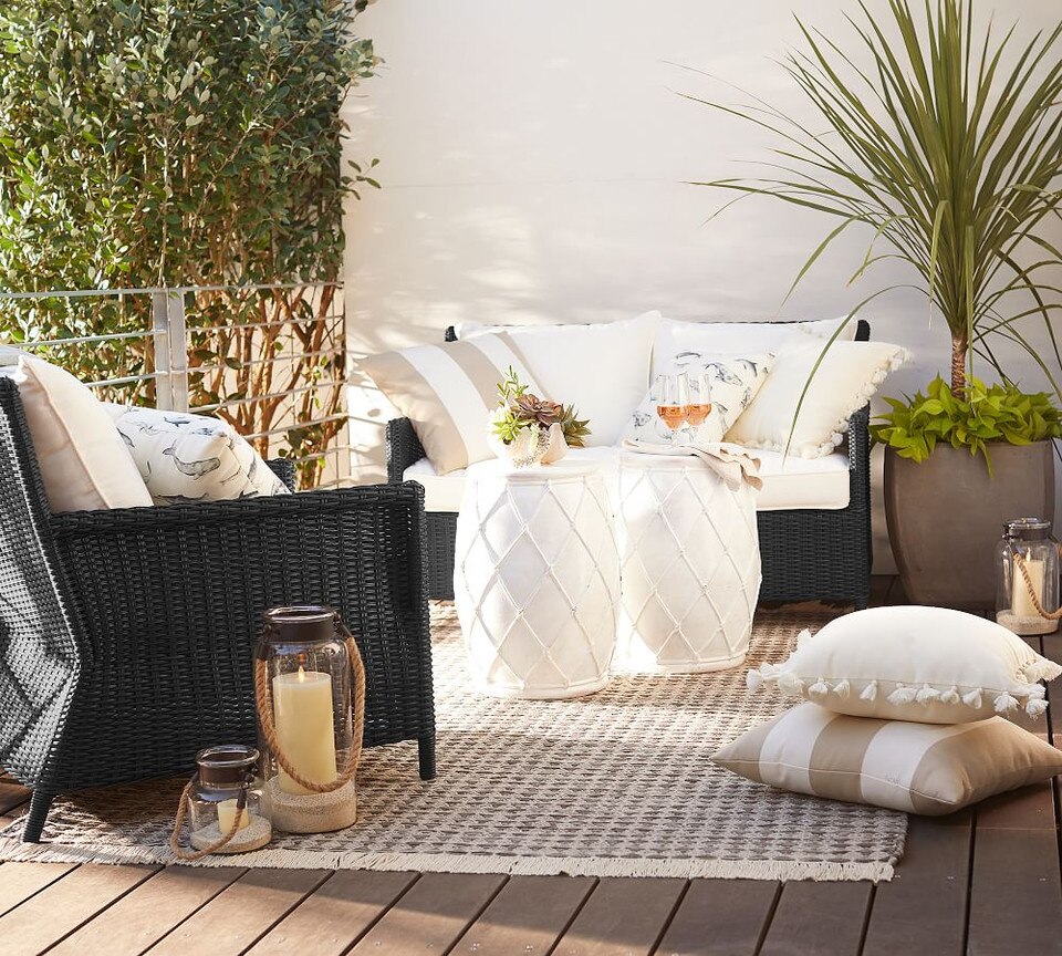 Net Ceramic Side Table Pottery Barn Australia